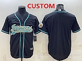 Men's Jacksonville Jaguars Custom Black With Patch Cool Base Stitched Baseball Jersey ,baseball caps,new era cap wholesale,wholesale hats